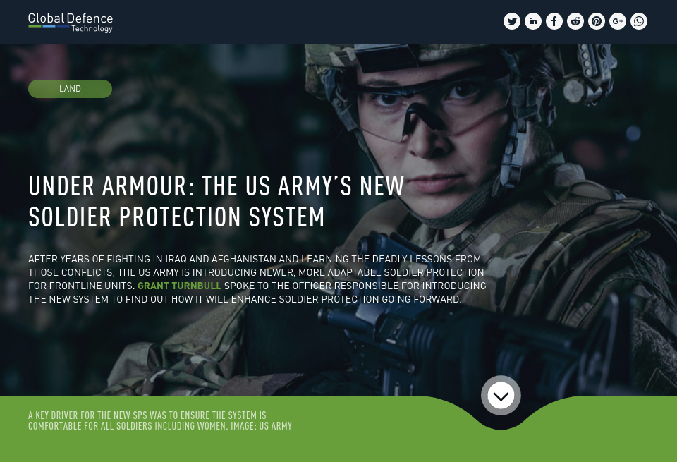 Under armour the US Army s new soldier protection system Global Defence Technology Issue 96 February 2019